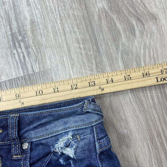 Vigoss Jeans Womens 24x28 (Fits 26x27) The Chelsea Skinny Distress Fray Blue - Picture 15 of 15